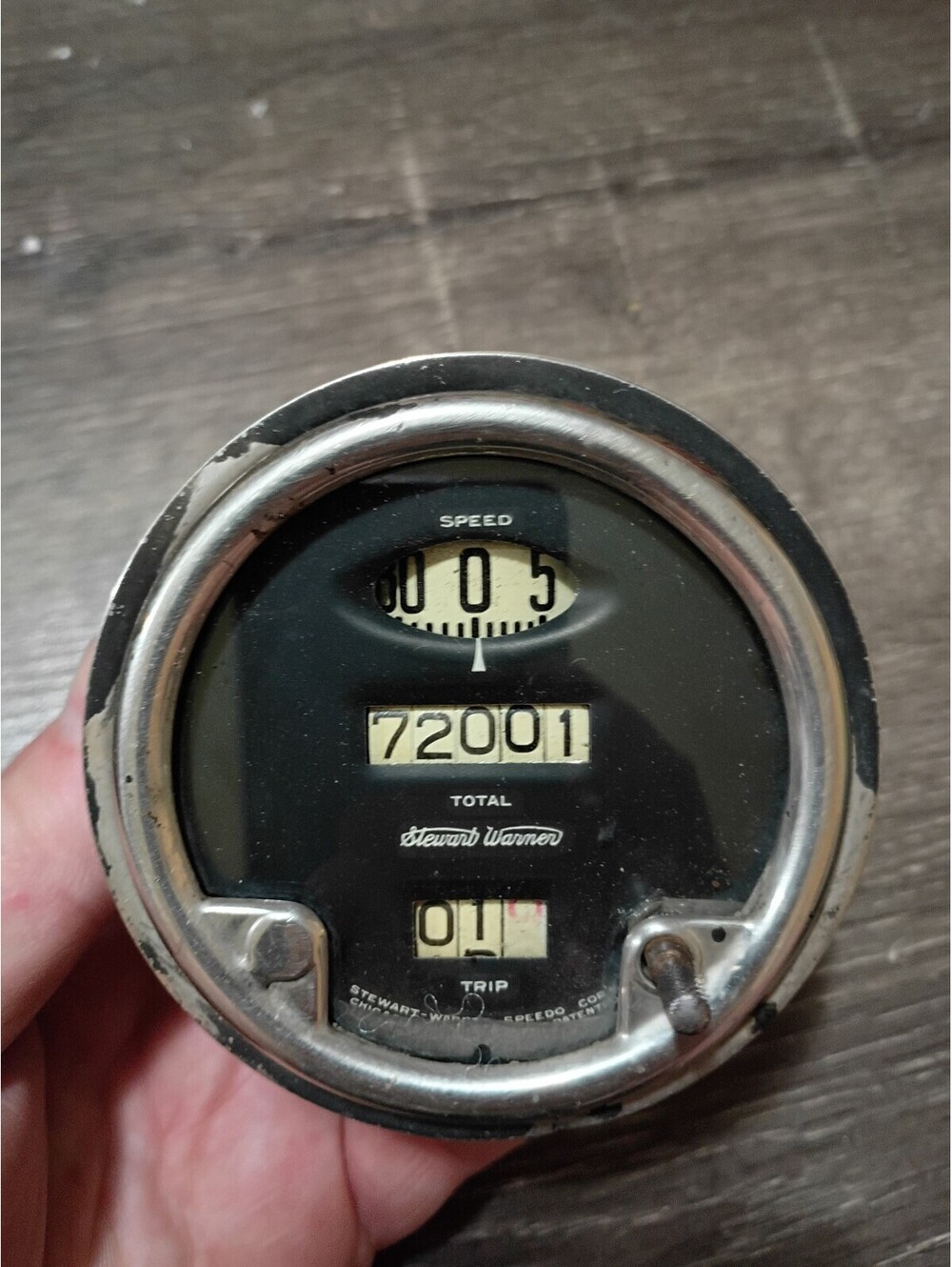 Vintage Stewart Warner 280-X Speedometer Gauge with Trip Odometer